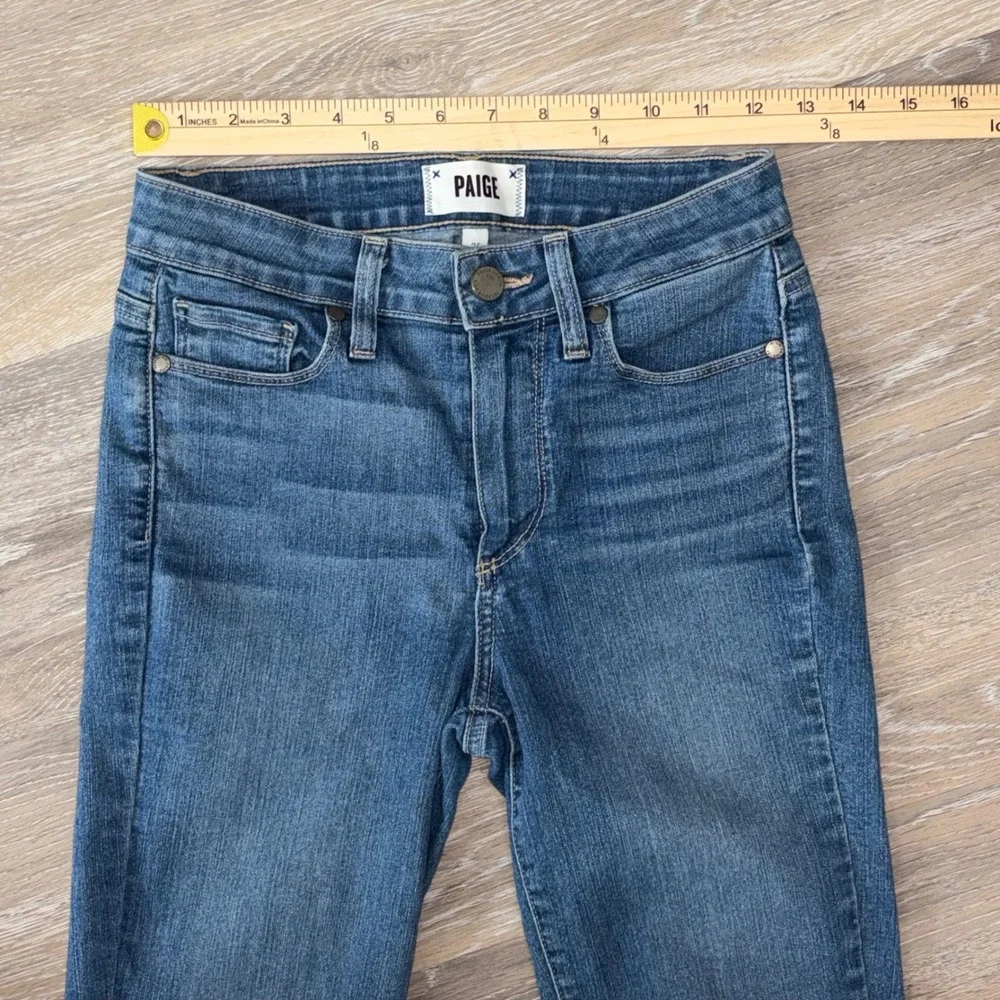 PAIGE Hoxton Ankle High Rise Skinny Jeans Medium Blue Stretch Denim Size 25